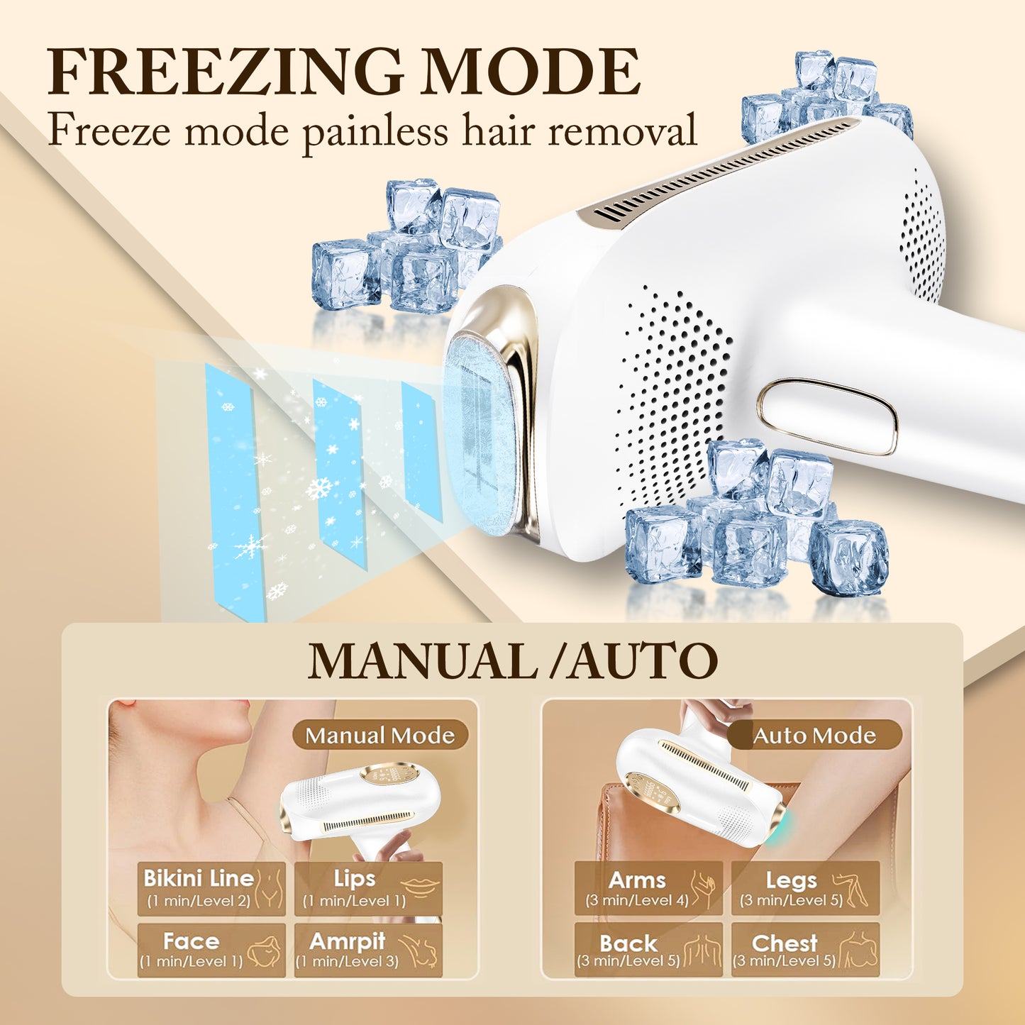 Multifunction IPL Ice Point Hair Removal Device - Hair Removal, Skin Care, and Acne Treatment All-in-One