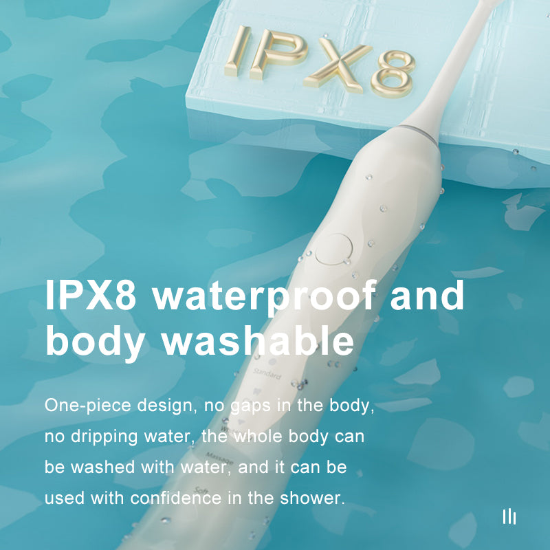 Rechargeable Ultrasonic Toothbrush IPX8 Waterproof